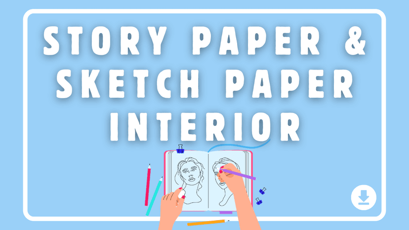 Story Paper & Sketch Paper Interior Templates and Books Bundle